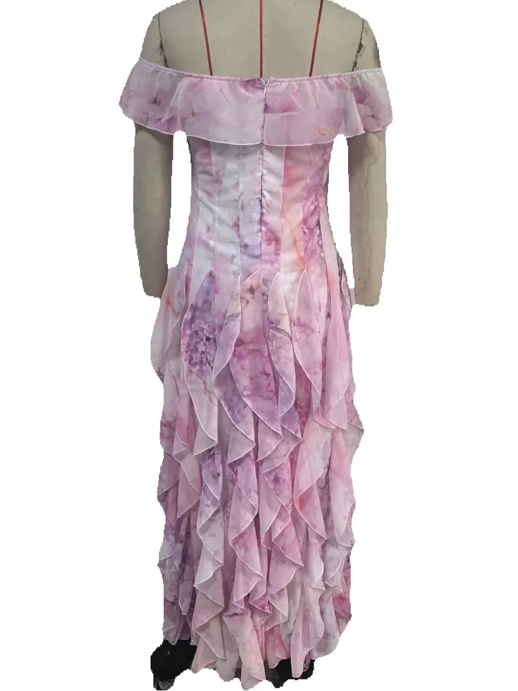 Parisian Breeze Off-Shoulder Maxi Dress