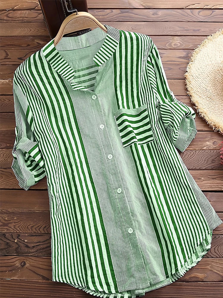 Breezy Stripes Cotton Linen Tunic