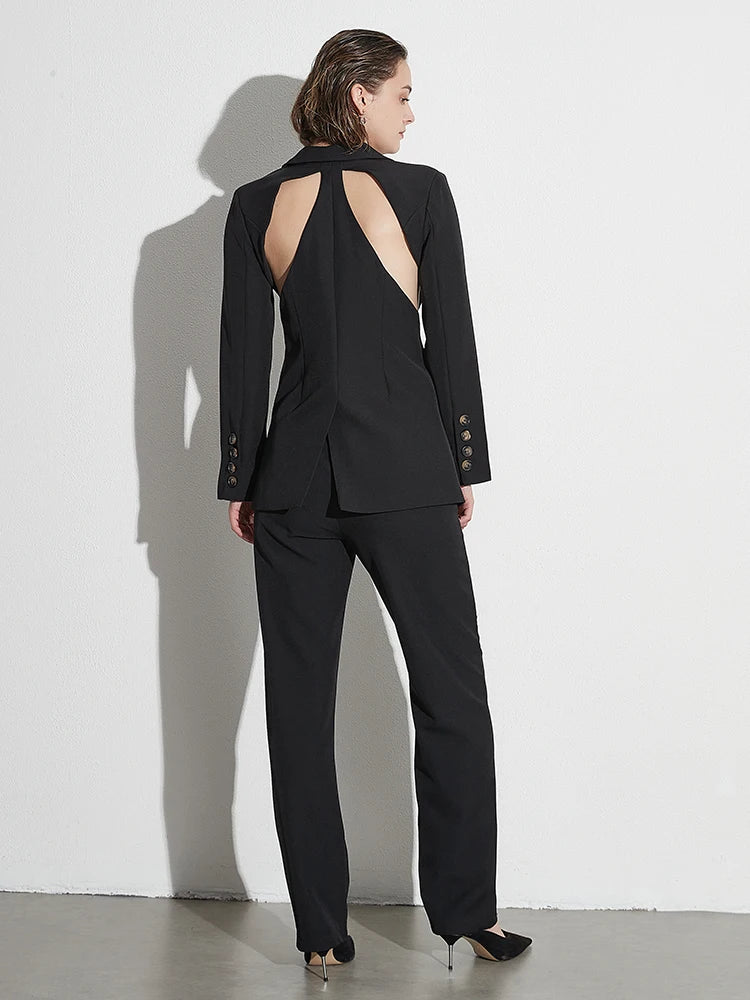 Power Chic Hollow Out Blazer Set