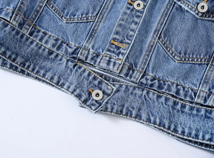 Moon Fade Button-Up Denim Coat