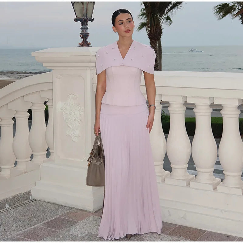 Diamond Drape Elegant Evening Gown