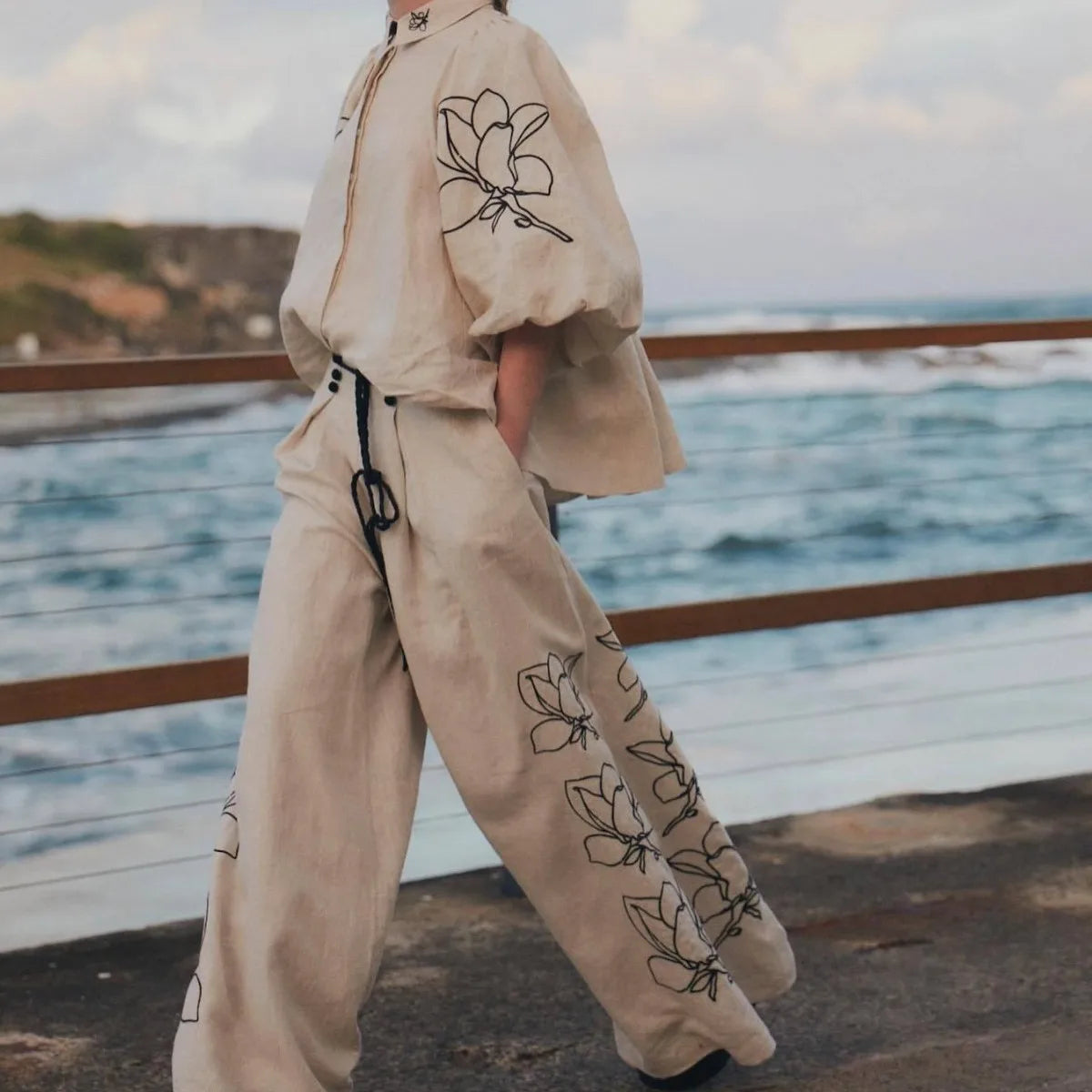 Floral Ease Wide-Leg Set