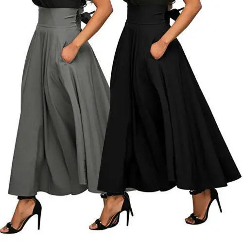 Satin Whirl High Waist Maxi Skirt