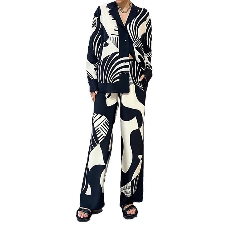 Graffiti Print Casual Two-Piece