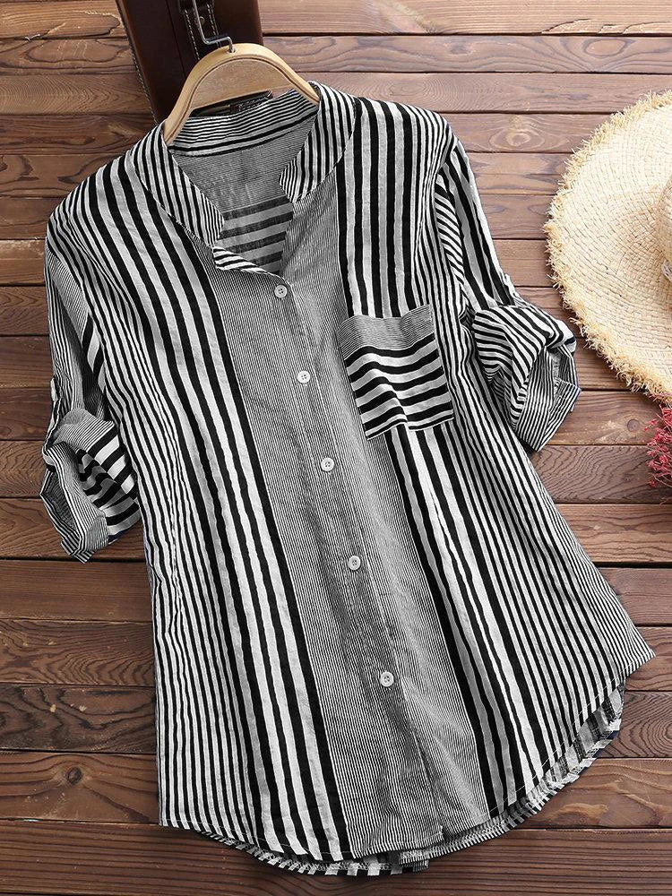 Breezy Stripes Cotton Linen Tunic
