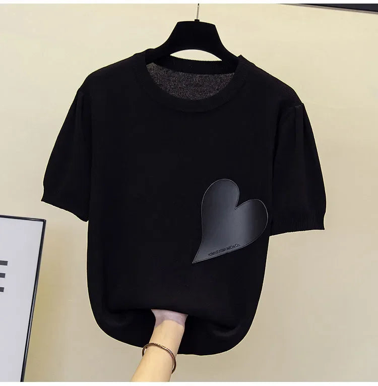 Short Sleeve Knitted Cashmere Sweater
