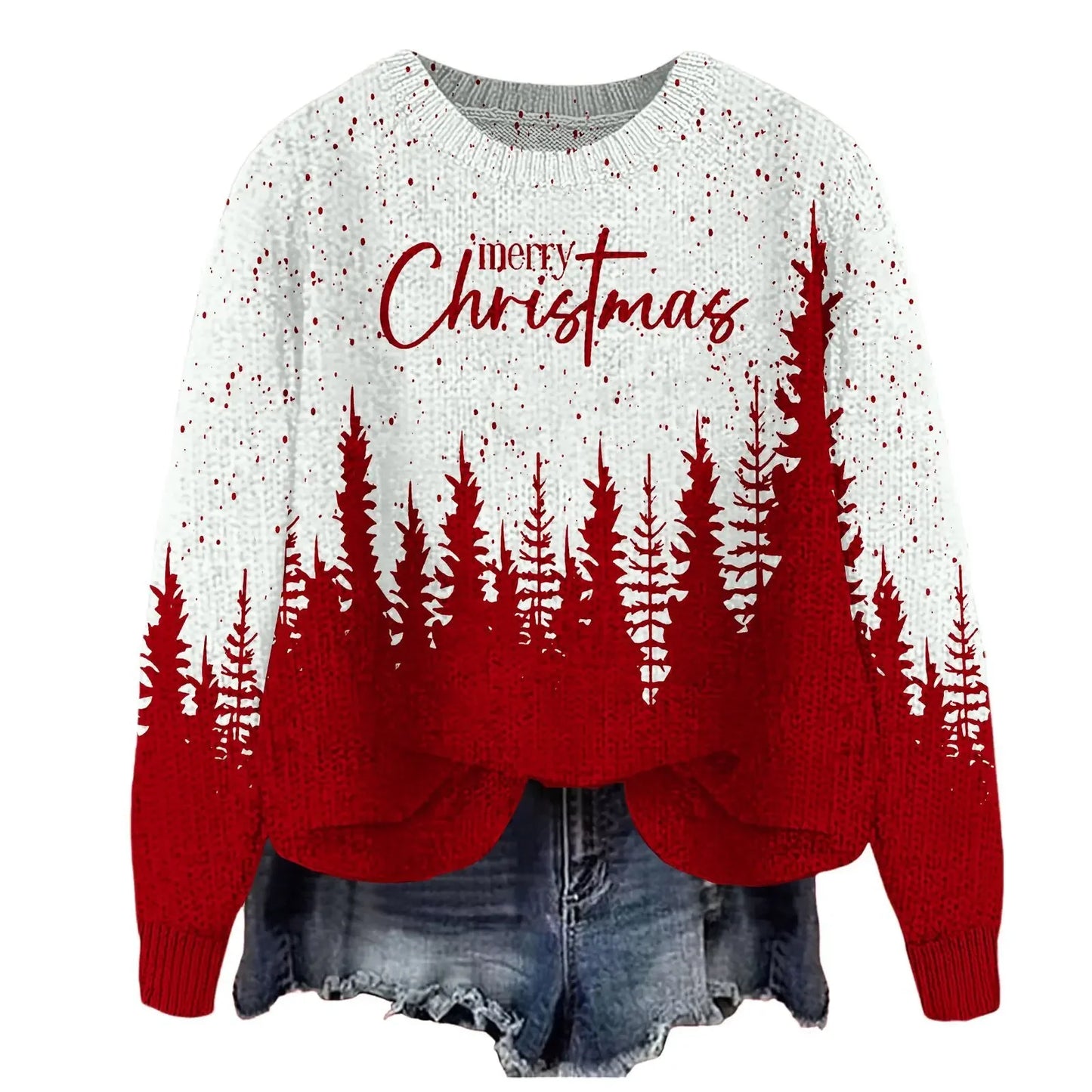 Women’s Santa Deer Knit Hoodie Sweater