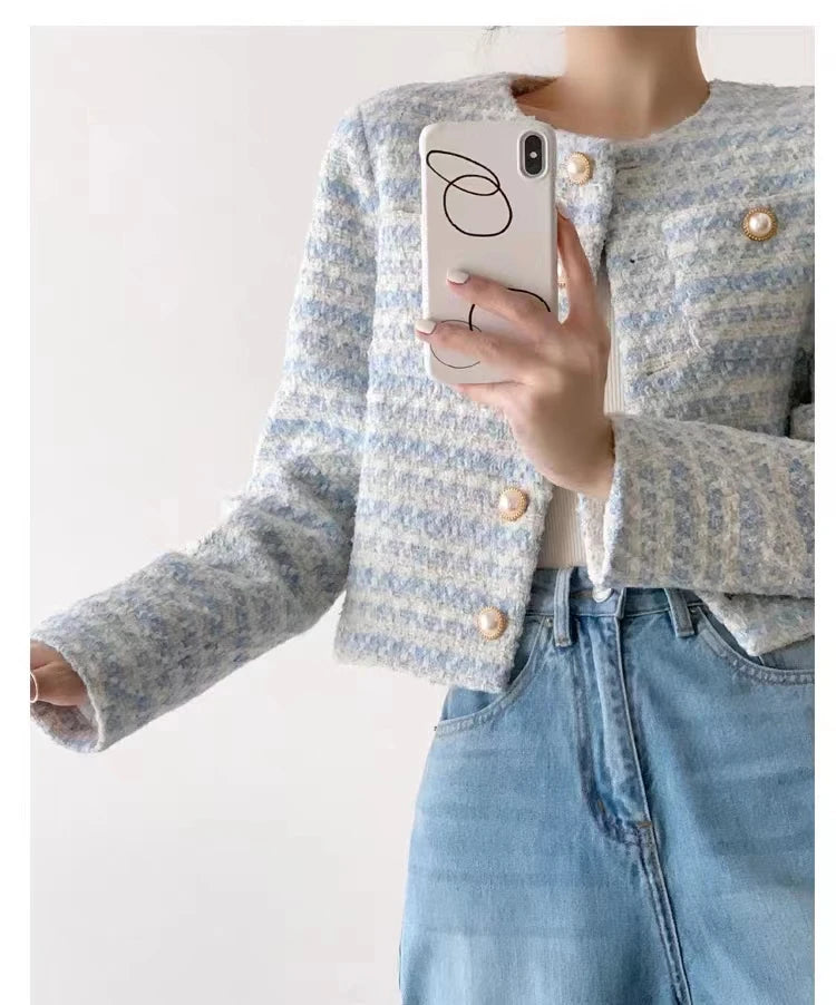 Elegant Tweed Short Coat