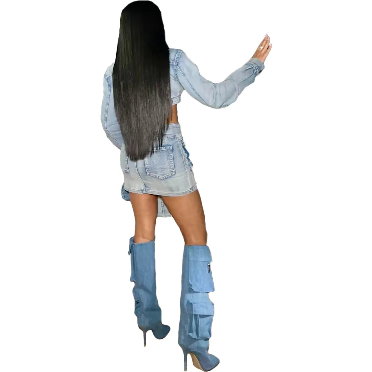 Indigo Muse Denim Mini Skirt Set