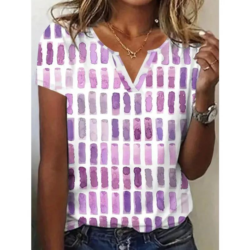 Color Muse V-Neck Casual Tee