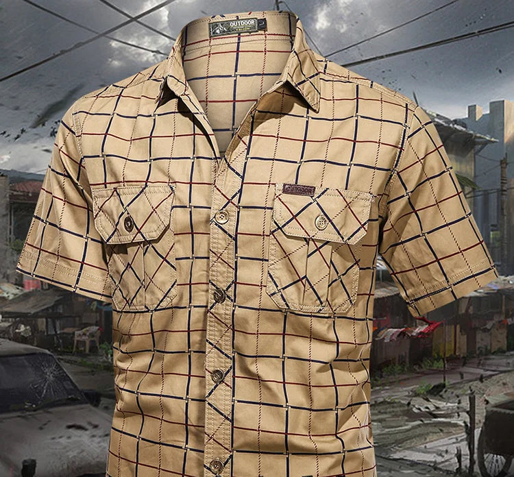GridForm Cotton Checkered Work Shirt