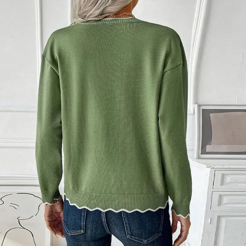 Contrast Zipper Knit Sweater Rich Allure