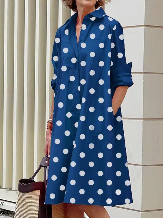 Autumn Muse Printed Shirt Dress