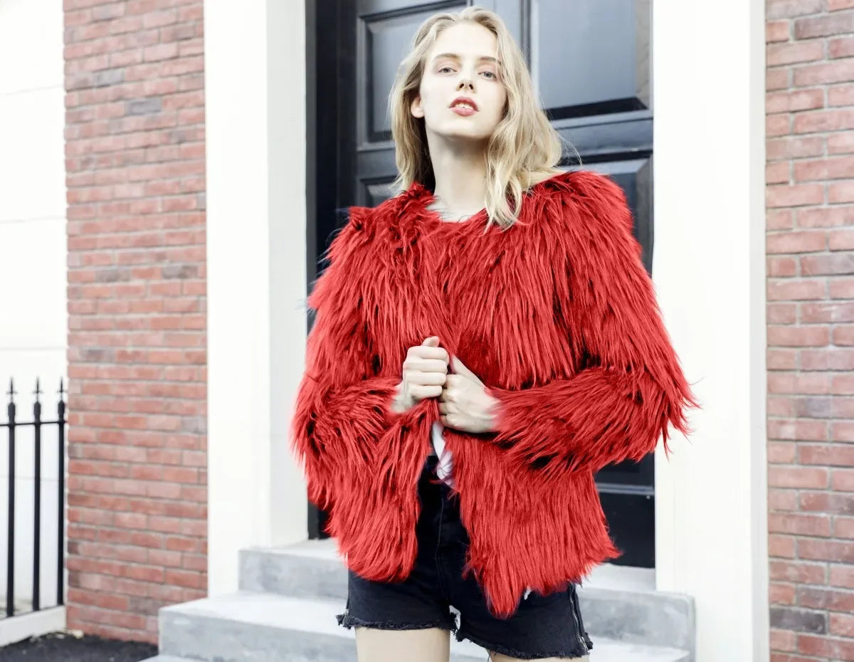 Cozy Pelt Faux Fur Button Coat