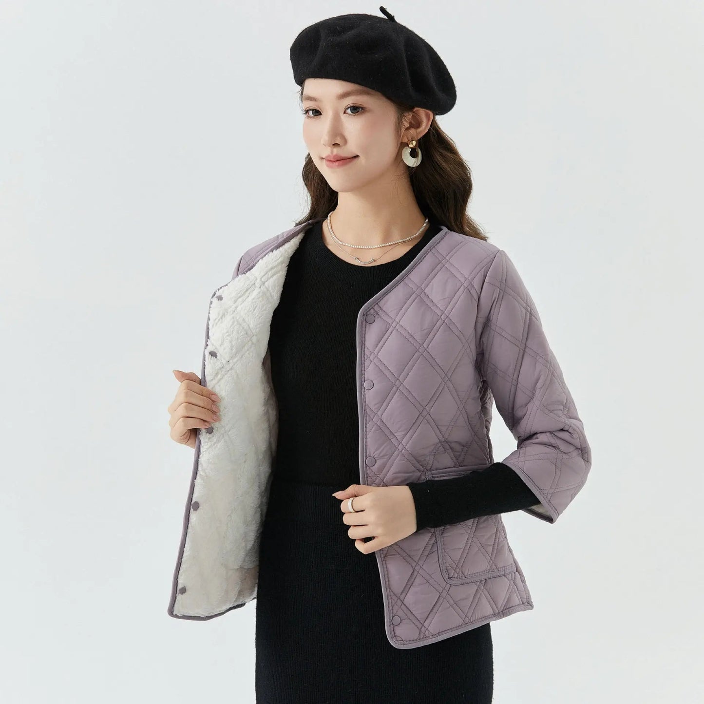 SoftNest Cropped Cotton Padded Jacket Rich Allure
