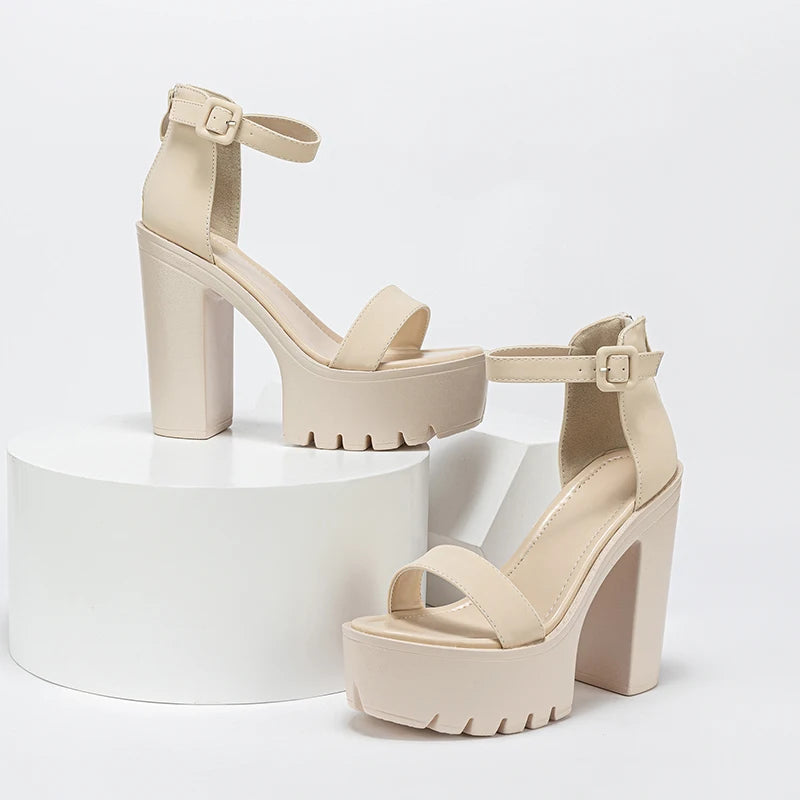 Elevate Charm Chunky Strap Heels