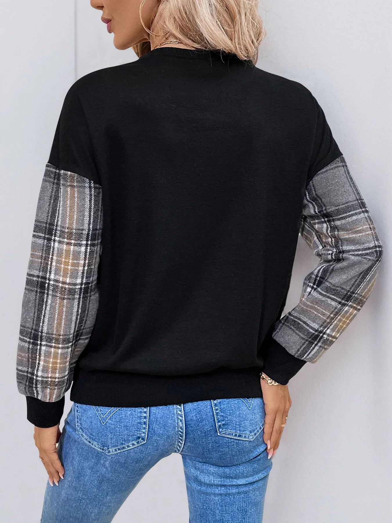 Vintage Plaid Patchwork Pullover