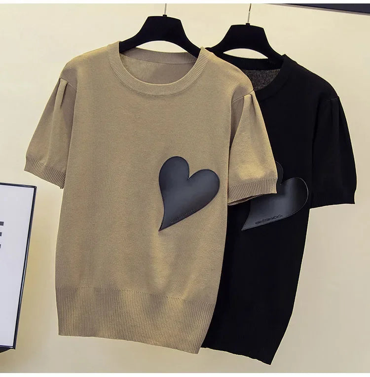 Short Sleeve Knitted Cashmere Sweater