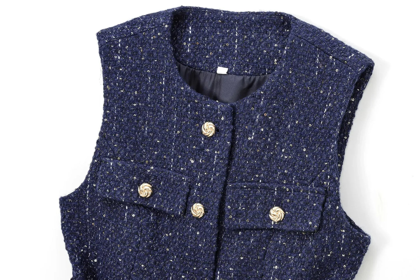 Glam Sequin Belted Vest