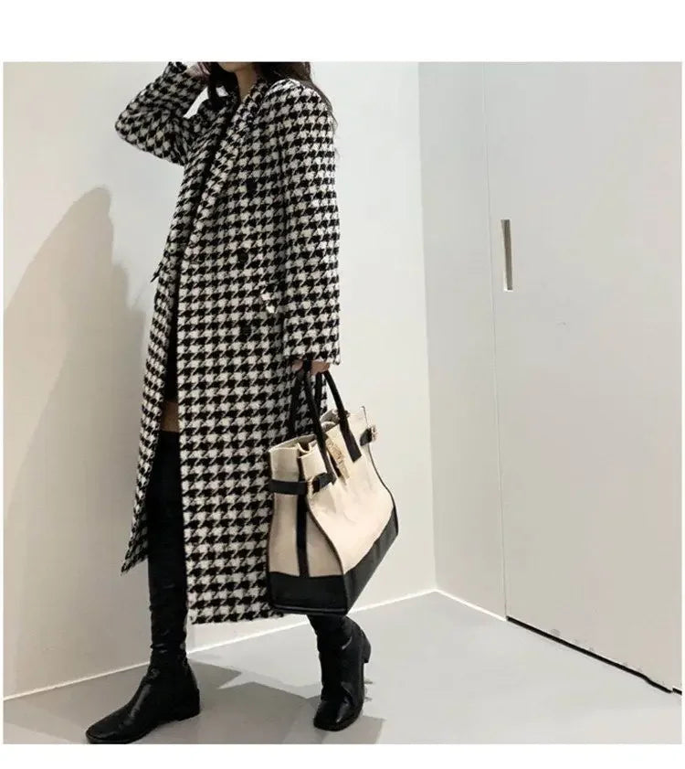 Heritage Check Woolen Overcoat Rich Allure