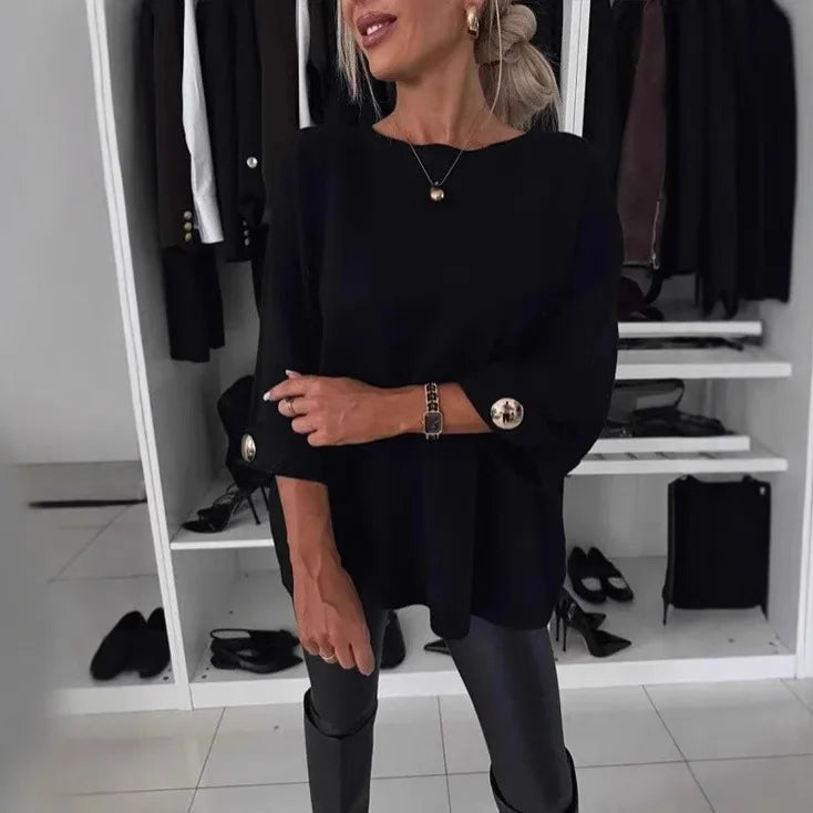 Mod Muse Buttoned Knit Pullover