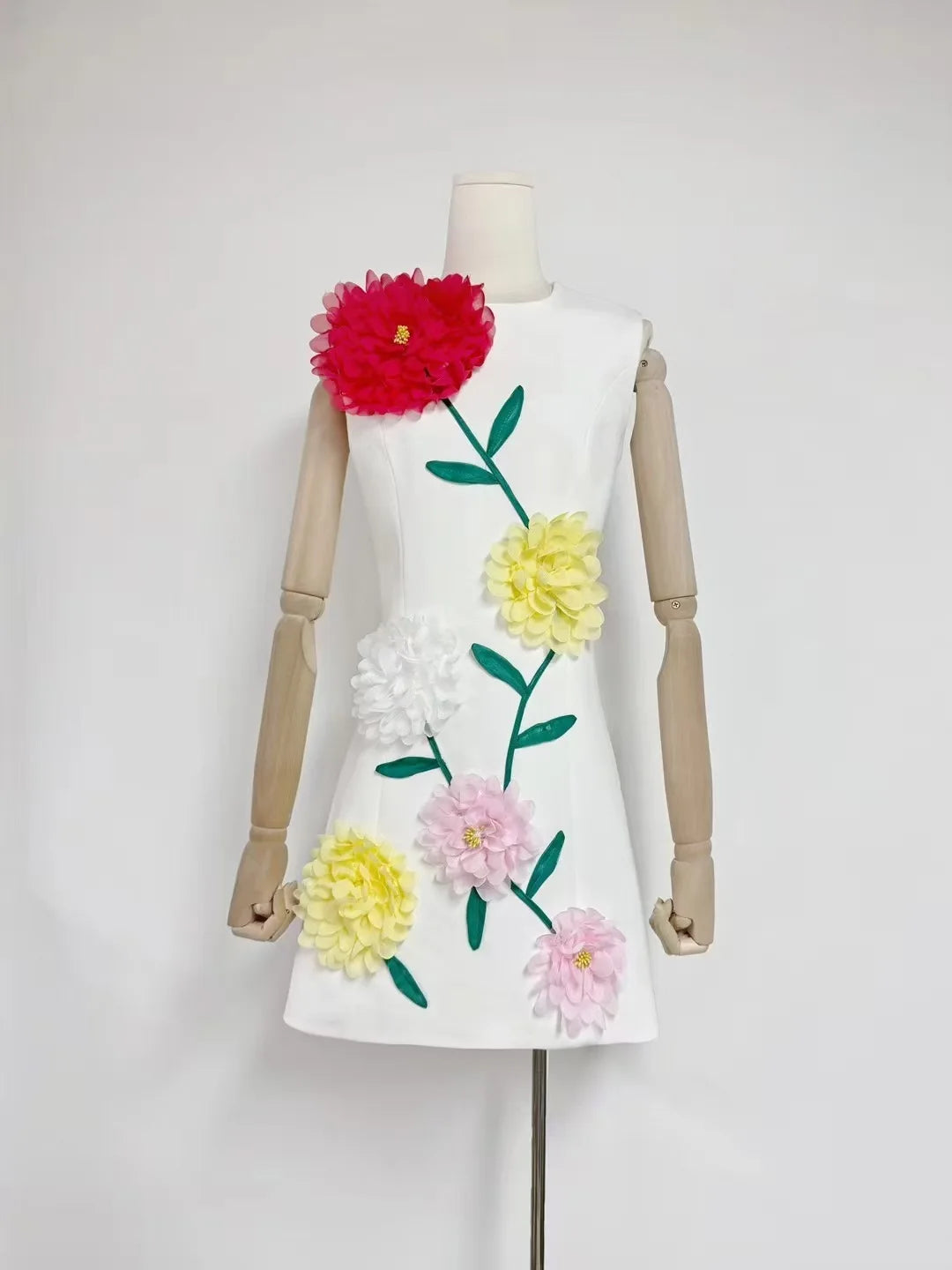 Floral Fusion 3D Print Dress