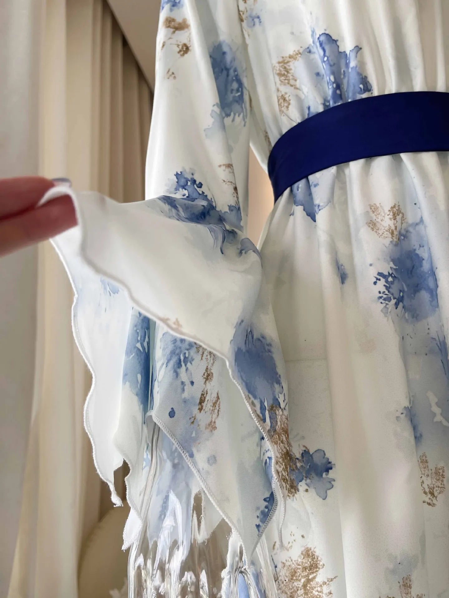 Blue Floral Boho Maxi Dress