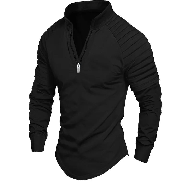Half-Zip Stand Collar Polo Shirt