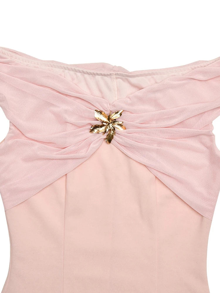 Radiant Bloom Backless Party Dress
