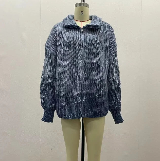 Sequin V-Neck Party Sweater