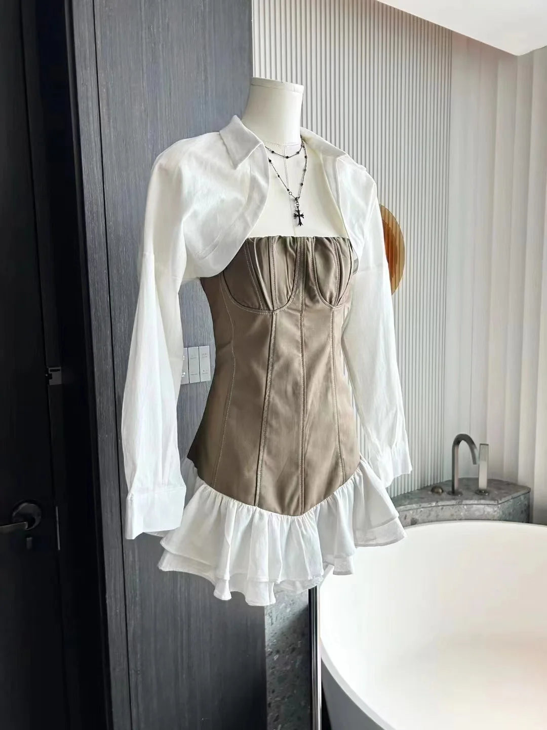 Spicy Charm Colorblock Ruffle Set Rich Allure