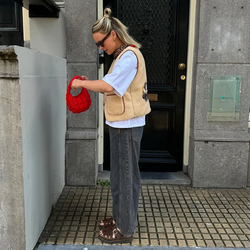 Cozy Charm Sleeveless Plush Vest