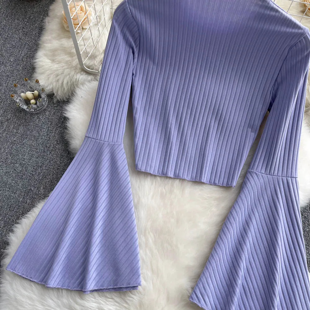 Flare Muse Slim Knit Crop Top