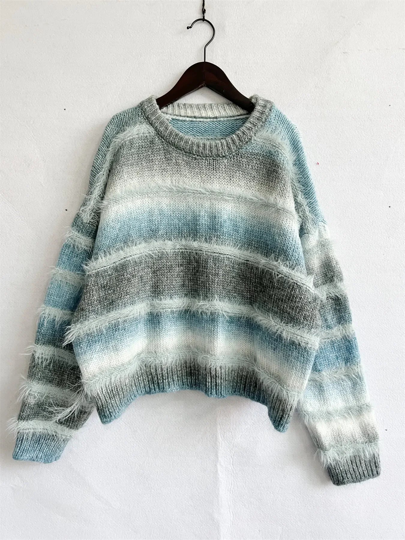 Cozy Gradient Stripe Knit Sweater