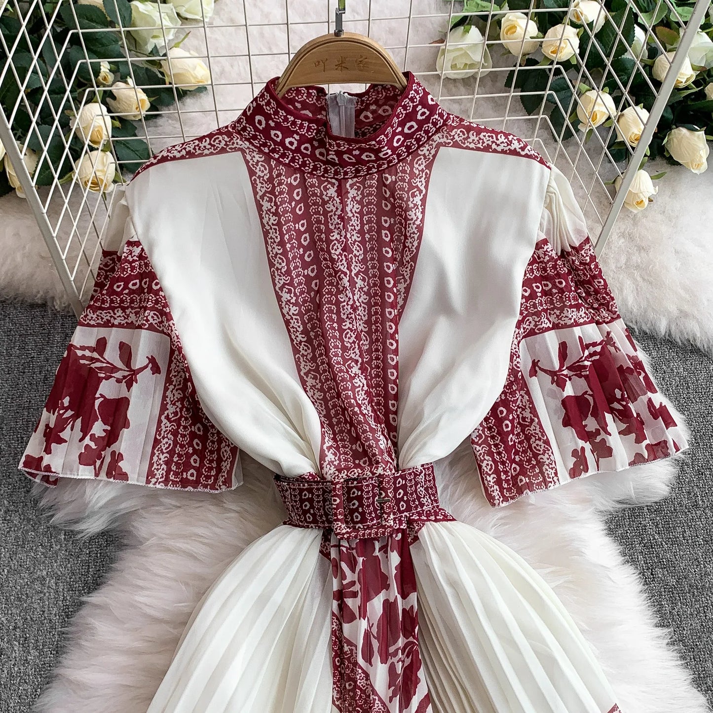Retro Grace High Waist Midi Dress