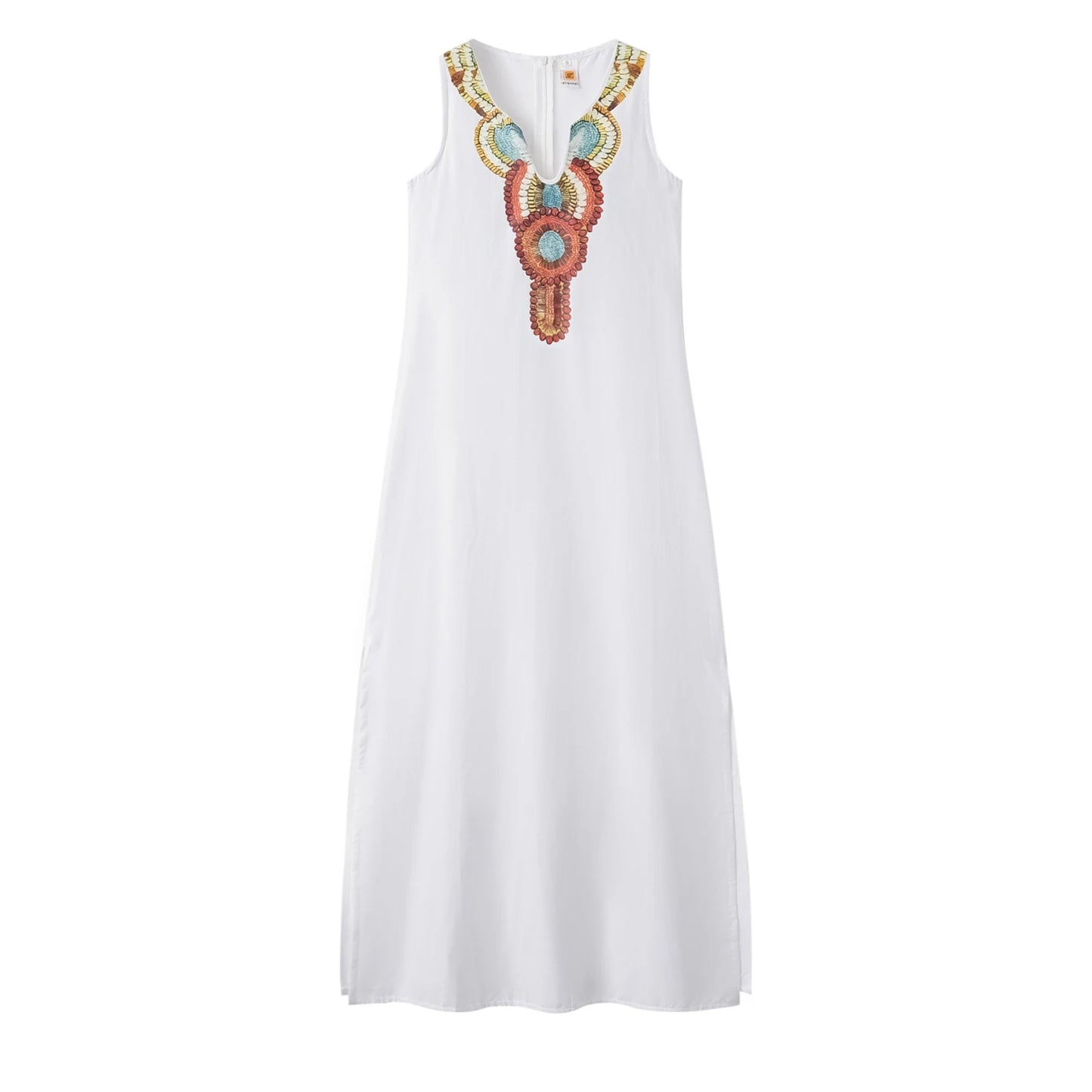 Cotton Slit Hem Boho Dress