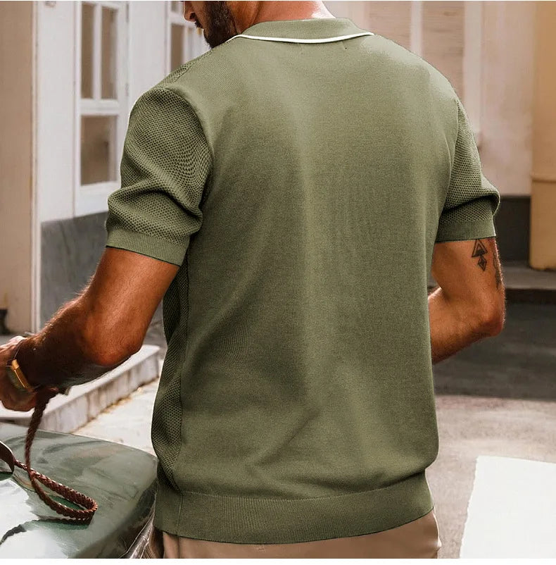 Luxe Breeze Knit Polo Shirt
