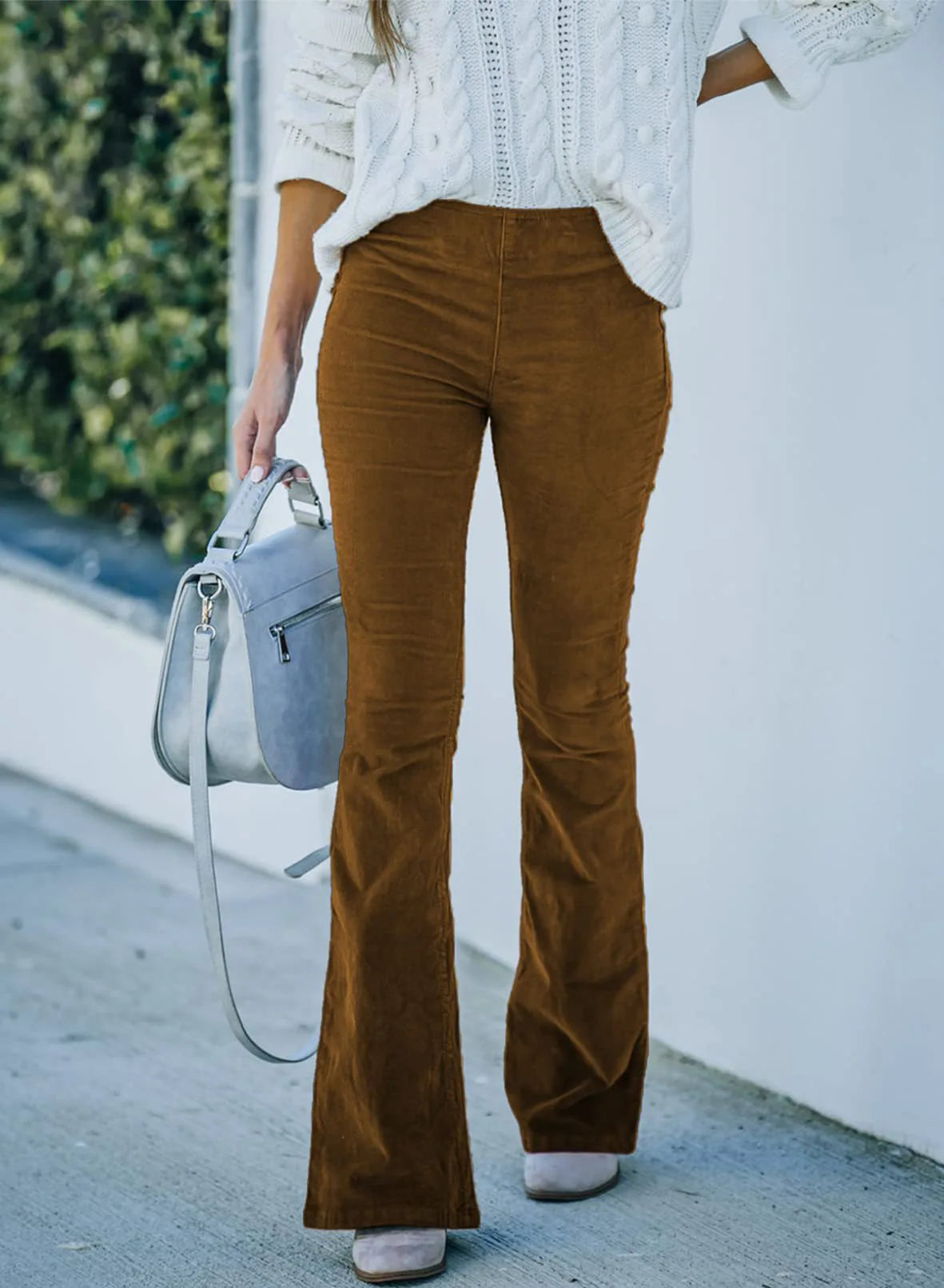 High-Waist Corduroy Flared Pants