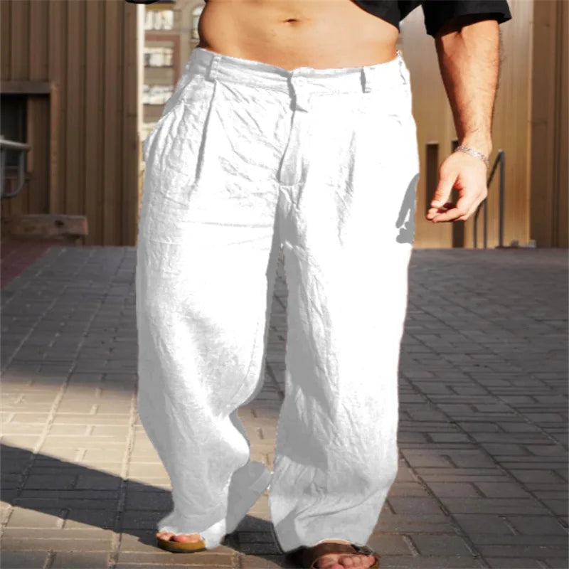 AirWeave Pleated Linen Jogger Pants