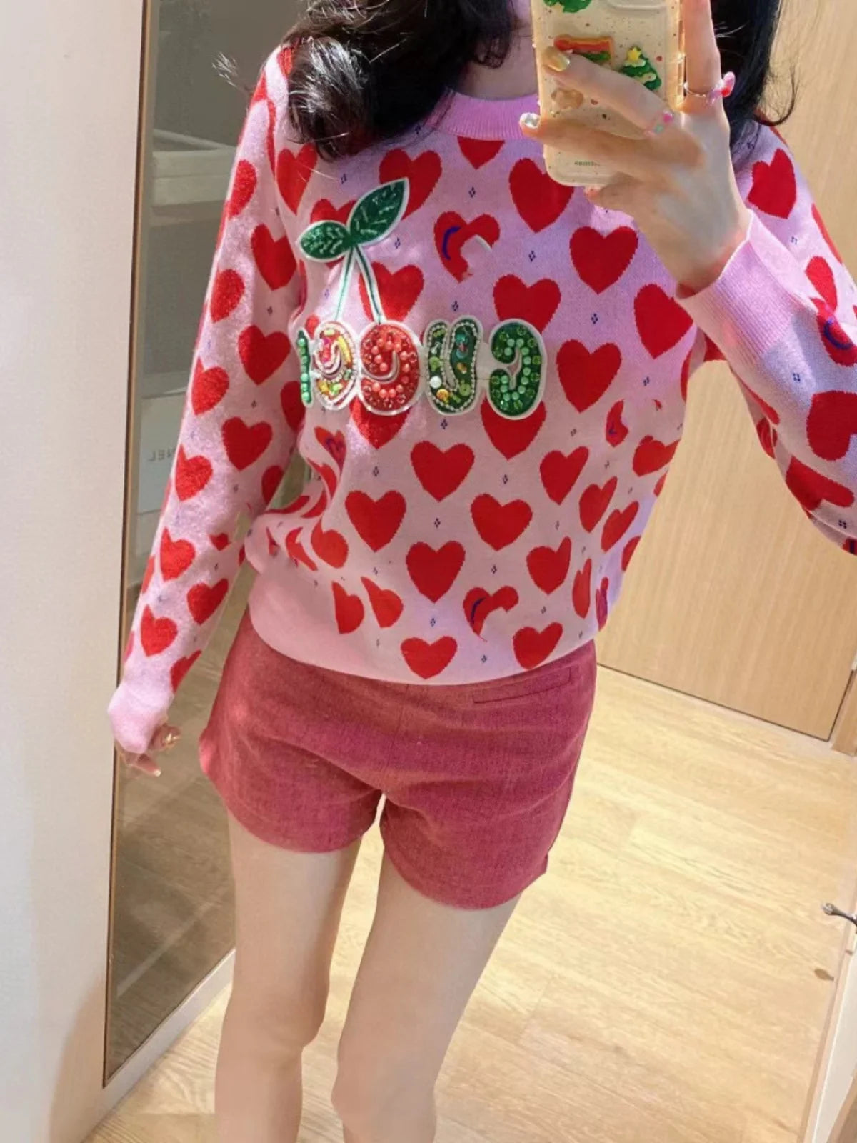 Whimsical Charm Cat Embroidered Sweater Rich Allure