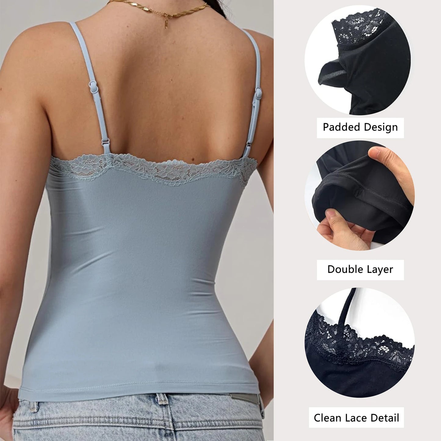Lace Trim Slim Fit Camisole