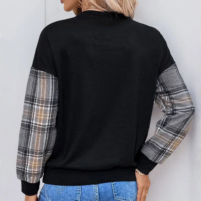 Vintage Plaid Patchwork Pullover