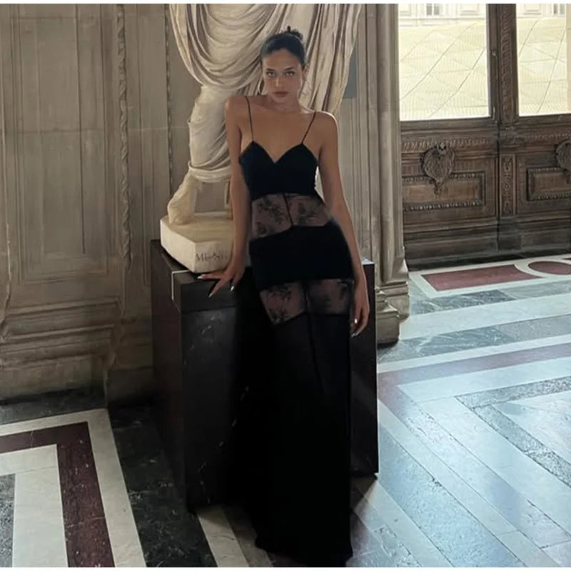 Sexy Lace Backless Maxi Dress