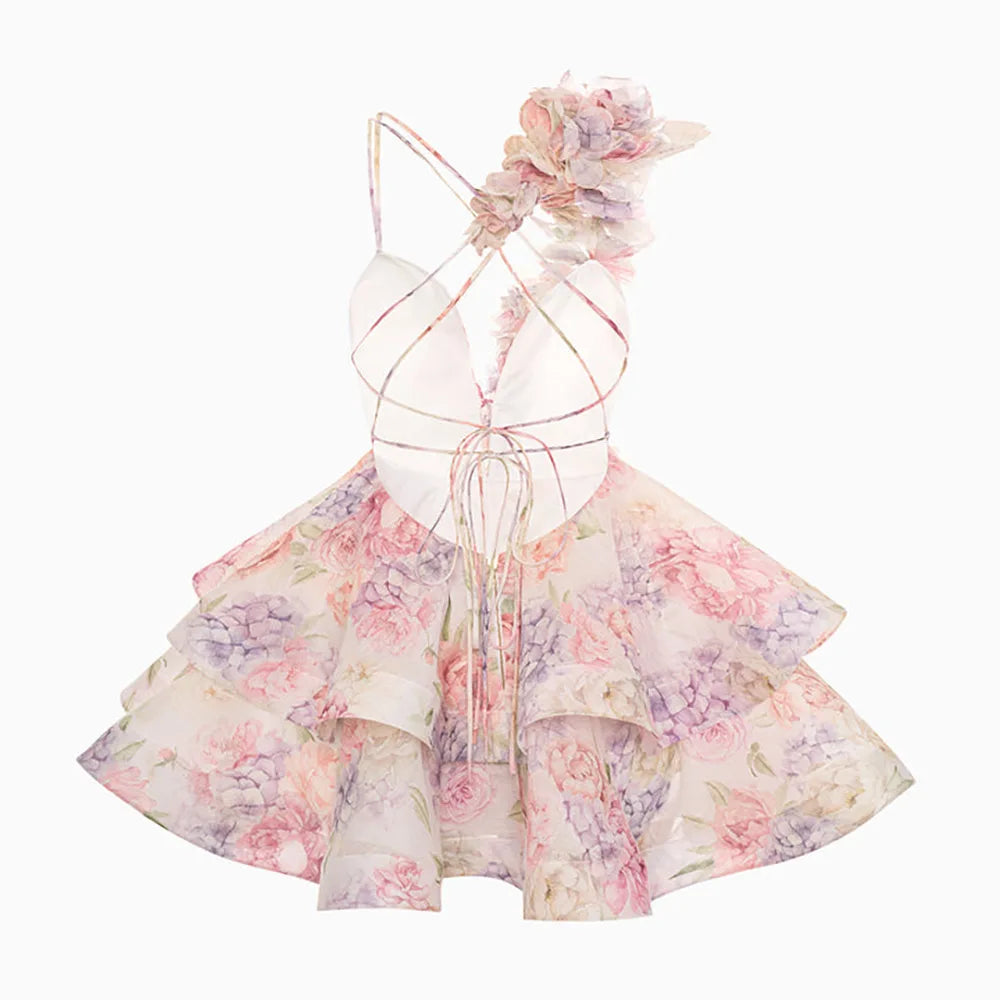 Blossom Dream Puff Sleeve Mini Dress