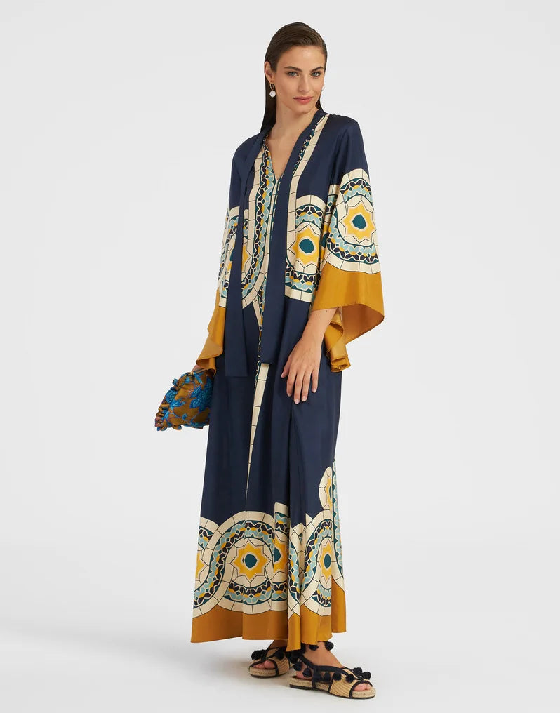 Vintage Muse Printed Maxi Dress