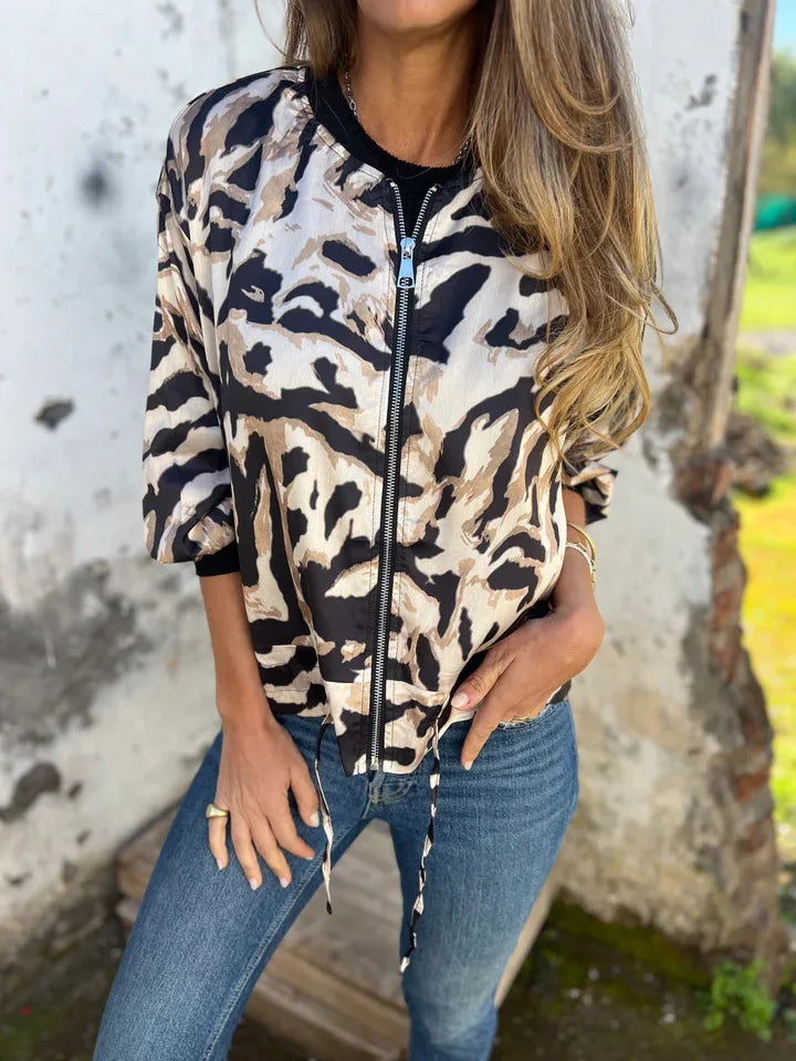 Leopard Print Bomber Jacket