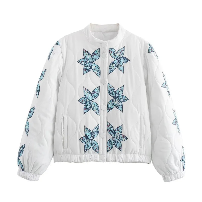 BloomNest Quilted Bomber Jacket