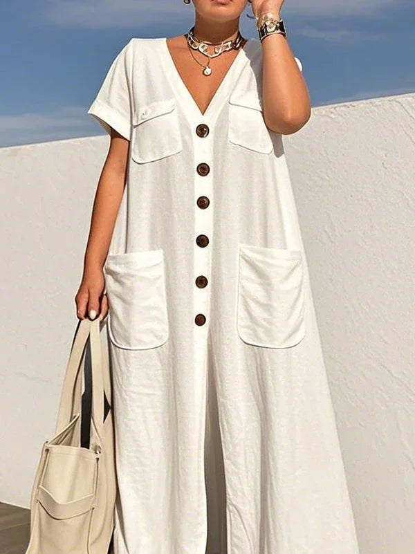 Ivory Aura Wide-Leg Jumpsuit