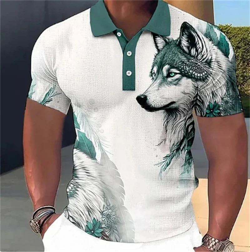 Wolf Print Polo
