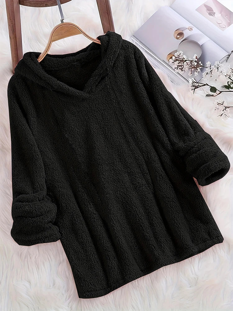 Fleece Glow Solid Hoodie Sweatshirt